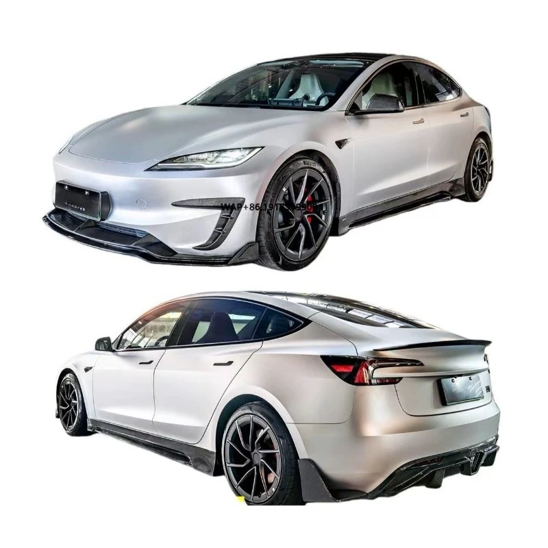 Für Model 3P Upgrade CMST Carbon-Faser Frontspoiler Heckdiffusor Spoiler Karosserie-Kit