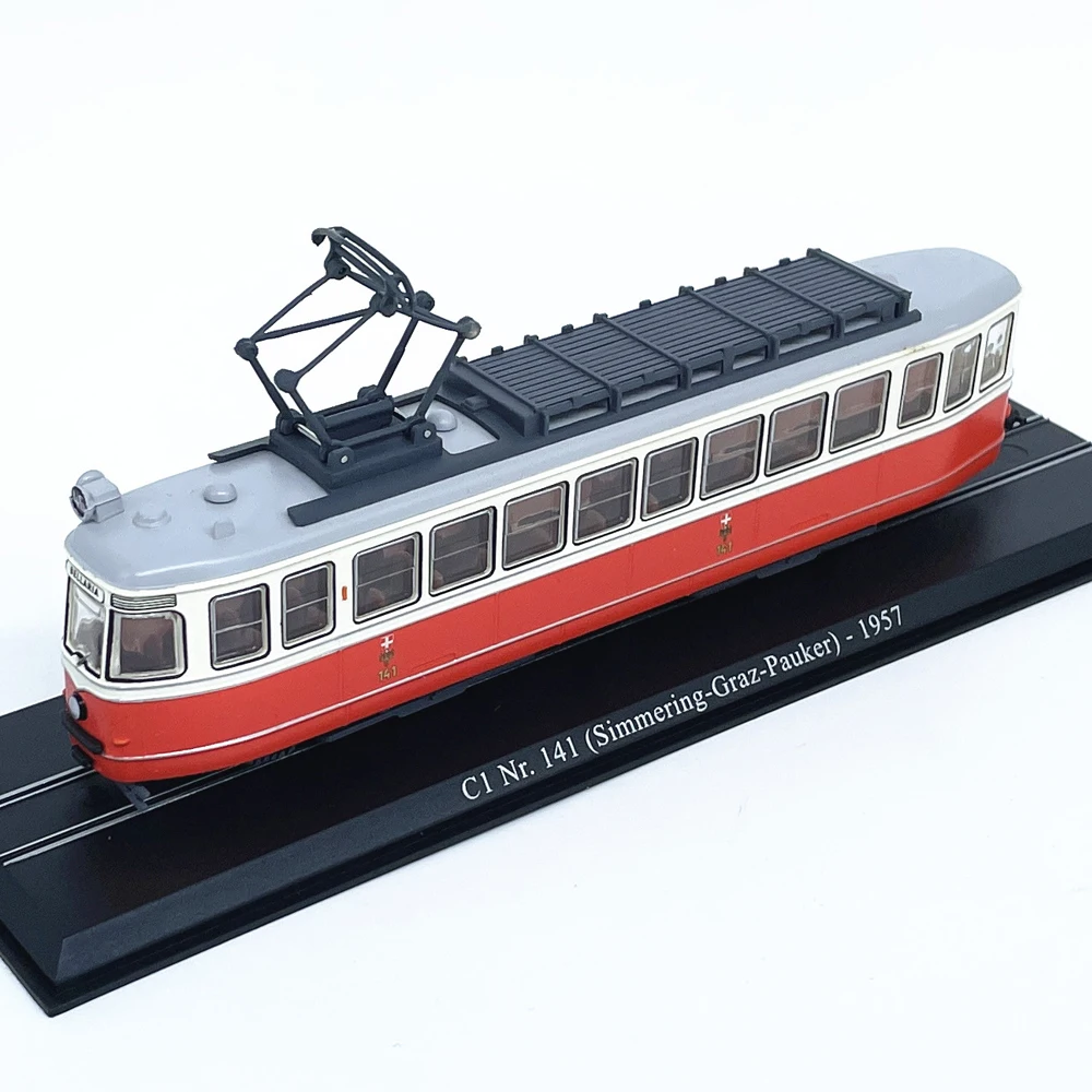 ダイキャスト 1:87 スケール路面電車 C1Nr141 1957 アトラス合金車モデルグッズおもちゃギフトお土産ディスプレイ飾り