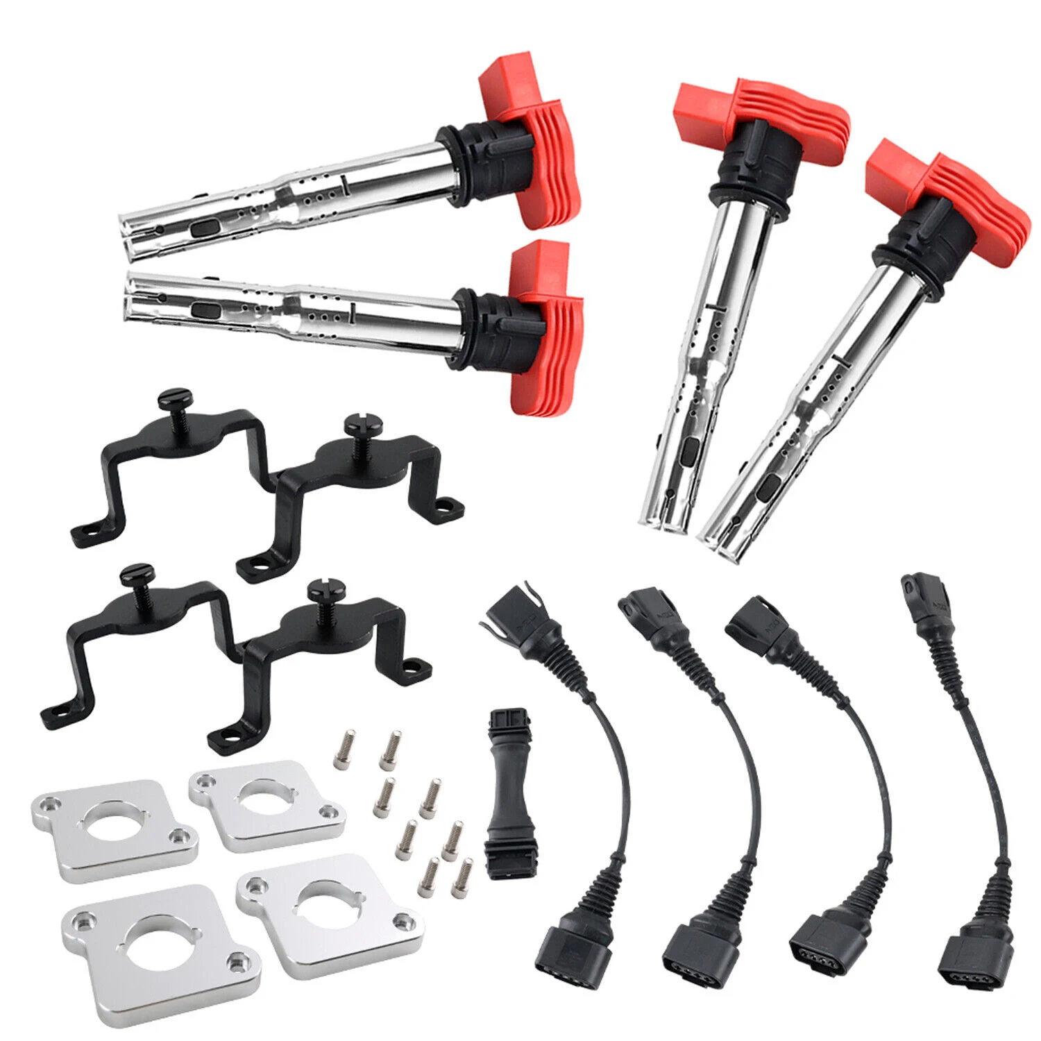 New Ignition Coil Conversion ICM Bypass Kit with R8 Coilpack Plates for Audi 2.0T / B5 A4 (97-99.5 1.8T) OE# 06E905115F
