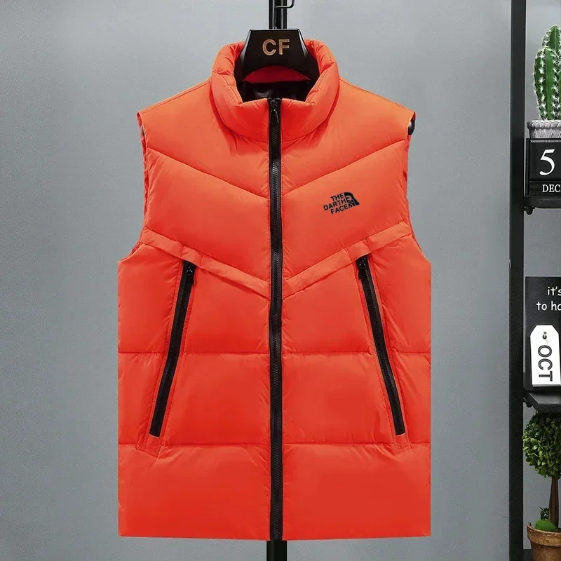 Autumn Winter New Men Down Vests Windproof and Warm Jackets Men's Tops Sleeveless Down Cotton Vest Plus Size Loose Down Coats