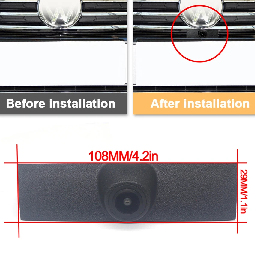 Full HD CCD Hight Quality Car Front View Parking Night Vision Positive Waterproof Logo Camera For Volkswagen For VW Touareg 2016