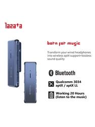 Lazata Bluetooth Receiver Audio Adapter with MIC 5.1 aptX LL 3.5mm AUX Wireless Headphone Game Music Type C Charging