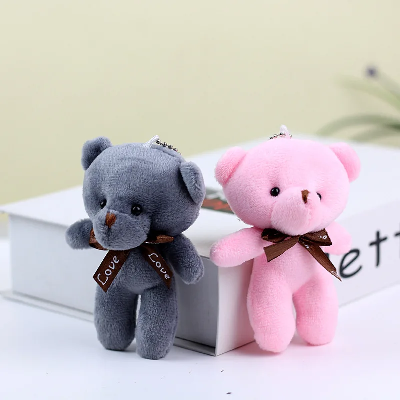 10pcs/lot Tiny Bear Stuffed Plush Toys Mini Bear Doll Toy Keychain Bag Pendants Wedding Decoration Children Birthday Party Gifts