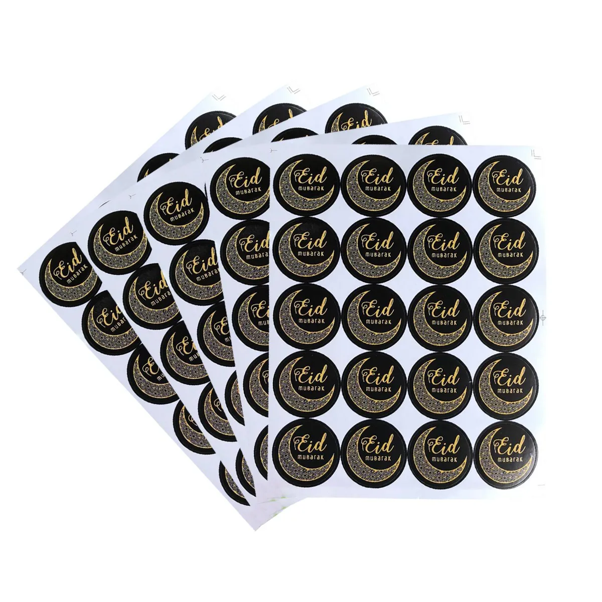 

100Pcs Eid Mubarak Party Stickers Letters Paper Waterproof Party Decoration Supplies Opening Festival Stickers