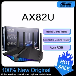 ASUS RT-AX82U (AX5400) Dual Band WiFi 6 Extendable Gaming Router, Gaming Port, Mobile Game Mode, Aura RGB