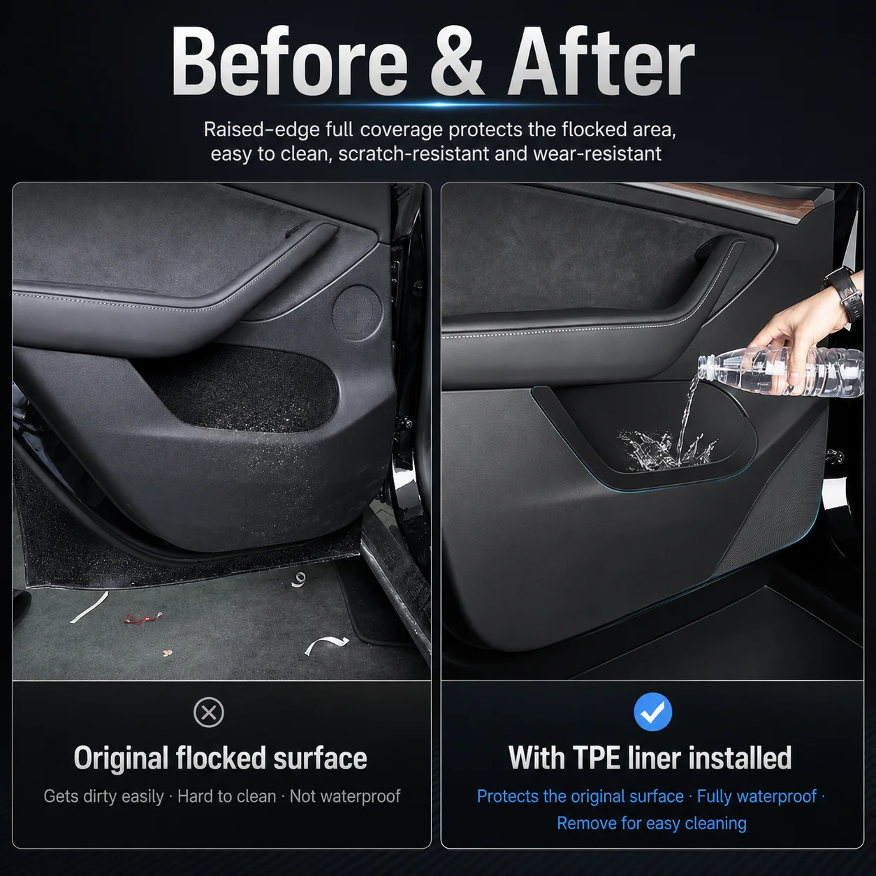 TPE Door Side Storage Box For Tesla Model YL Launch 2026 Front Rear Organizer Tray Full Cover Waterproof  Interior Accessories