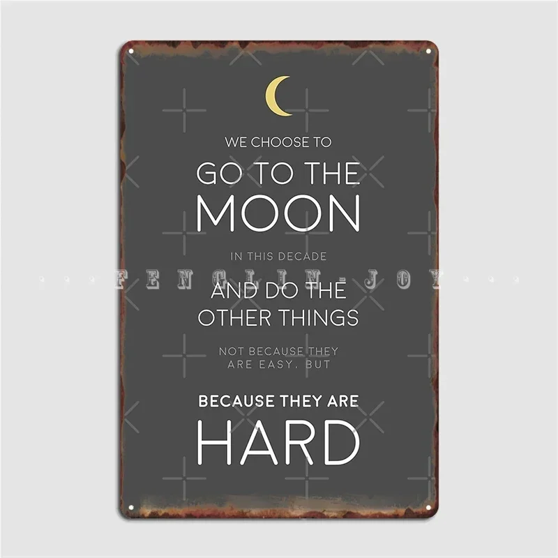نختر أن نذهب إلى القمر Jfk ملصق لوحة معدنية نادي المنزل جدارية تخصيص ملصق تين تسجيل ملصق