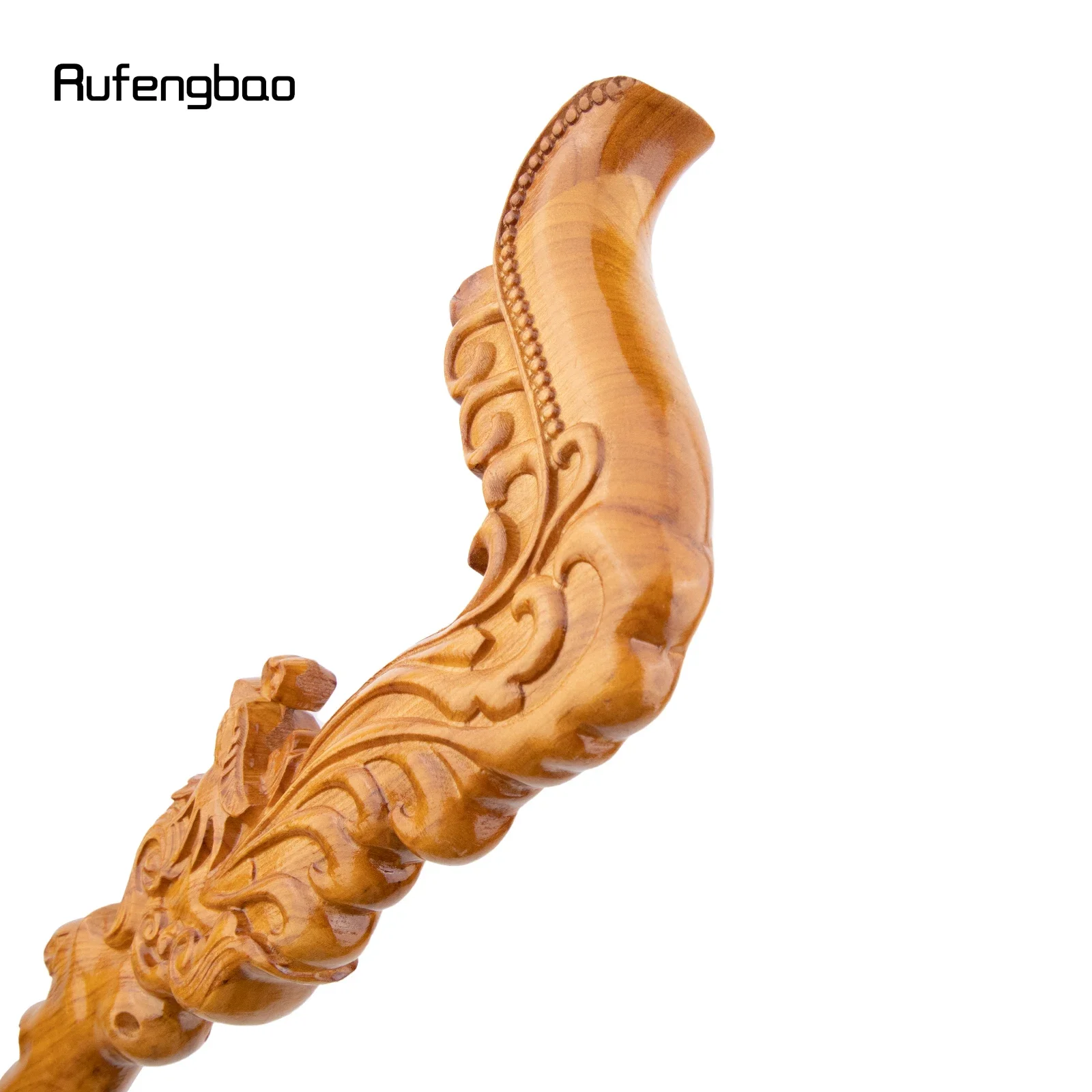 Fiore giallo Fenice in legno Giunto singolo Bastone di legno di moda Decorativo Cospaly Canna Halloween Stampella Bacchetta Crosier 95 cm