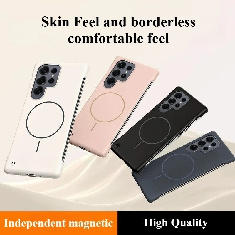 Premium Slim Frameless Matte Anti-Drop Phone Case for Samsung Galaxy S25 S24 FE S23 S22 Ultra Plus Magnetic Wireless Charge Case view 3