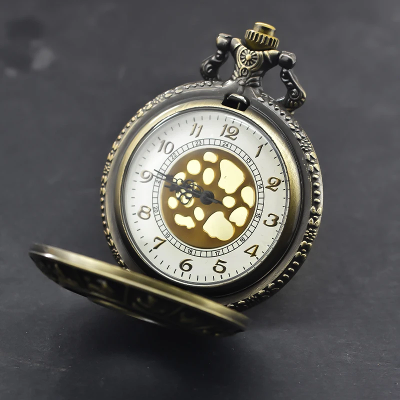 Винтажные бронзовые двенадцать созвездий в стиле стимпанк, полые кварцевые карманные часы, ожерелье, подвеска, цепочка для часов, мужская и женская цепочка, подарок
