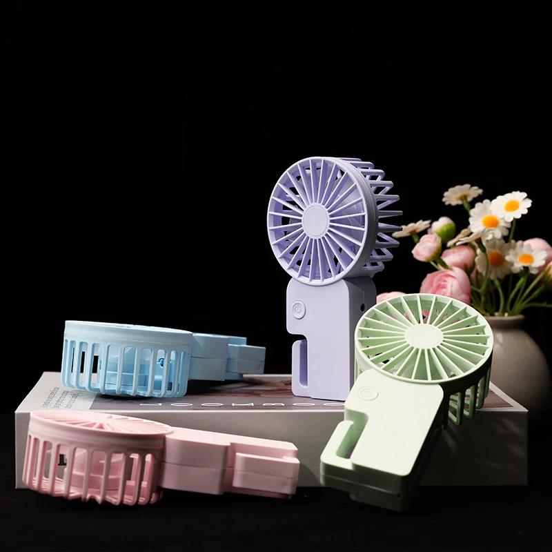 Kipas Kecil Genggam Lipat Minimalis Segar: USB - Pengisian Daya, Berukuran Mini dan Portabel, Elemen Kartun yang Menanggupi, Cocok untuk Stu