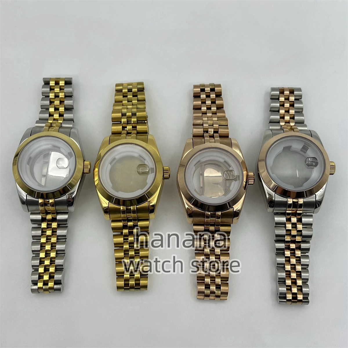 BLIGER تعديل NH05 حالة 31 مللي متر المرأة حاوية من الفولاذ المقاوم للصدأ مصقول الحافة الثابتة NH05 ساعة يد تعمل بالحركة اكسسوارات