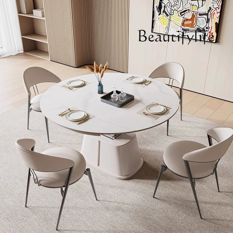 mesa comedor intelligent lifting coffee table dining table dual-purpose stretching square becomes round multi-functional movable