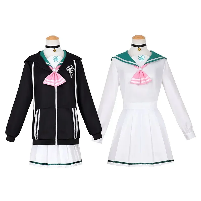 Anime Blue Archive Kyoyama Kazusa Cosplay Costume For Women XS-XXXL Girl Black Hoodie Sailor Suits Skirt Pink Bow-Tie Halloween