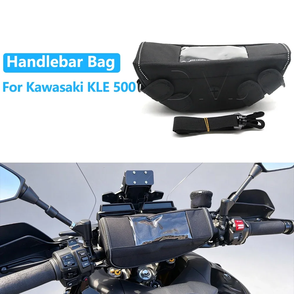 Motorcycle Accessories Waterproof Bag Storage Travel Handlebar Bag Tool Bag For Kawasaki KLE 500