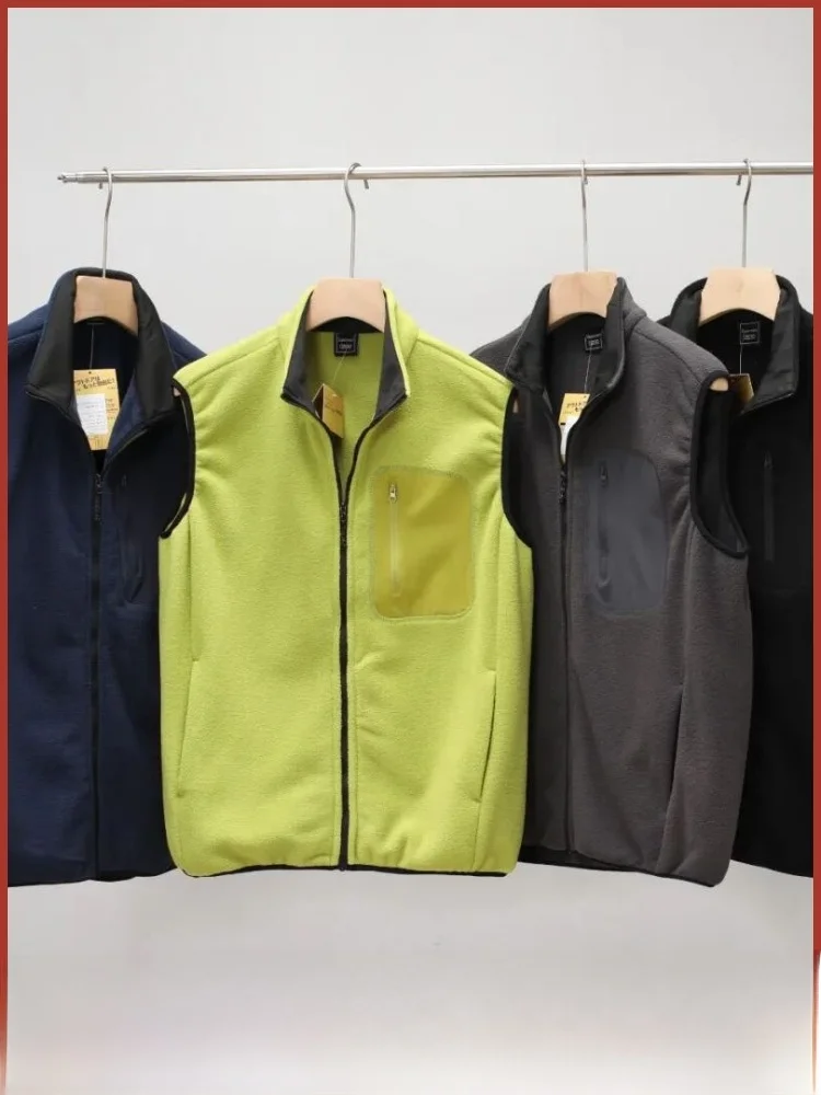 

Double-Sided Fce Thiened Autumn Winter Men's Vest Jaet Stand Collar Trendy Polyester Fiber Warm Windproof Zipper Decor...