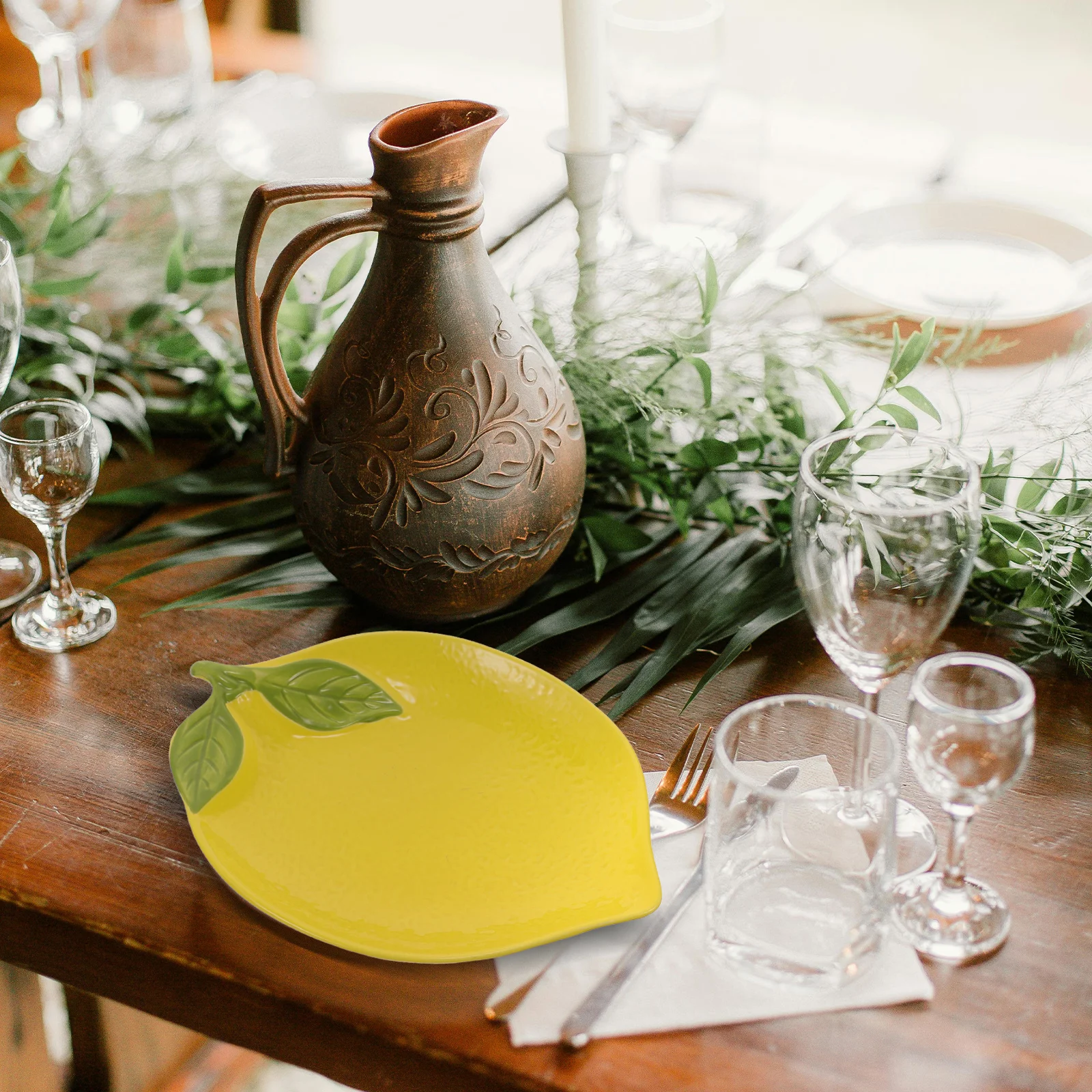 

Lemon Shaped Ceramic Dish Small Dessert Fruit Salad Plate Food Serving Dish Kitchen Tableware Kitchen Tableware