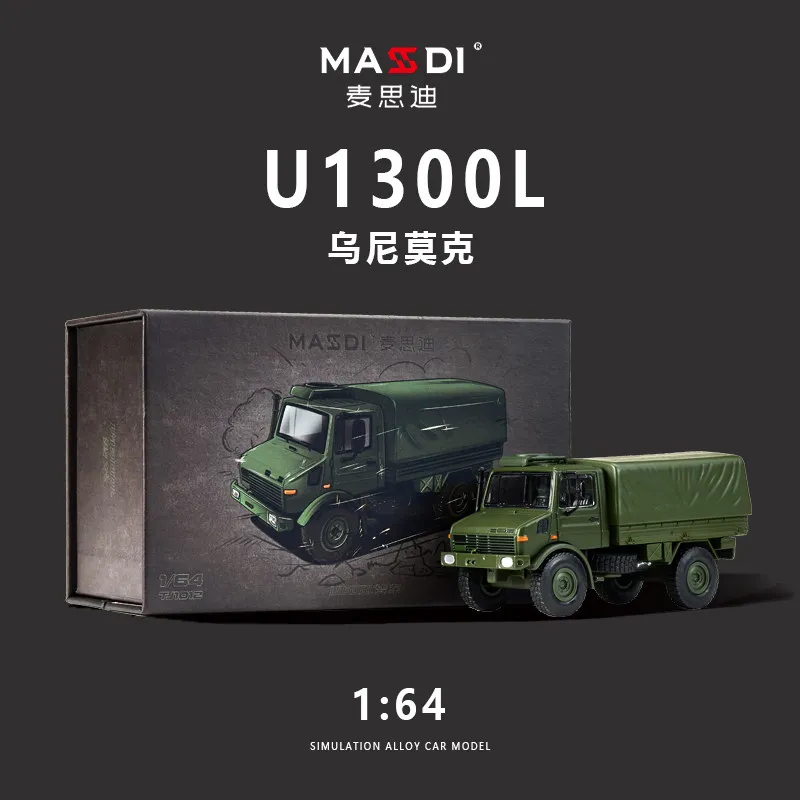 MASSDI 1 64 Unimog U1300L Alloy Car Model Off Road Truck Camper Vehicle Diecast Collection Display Toy