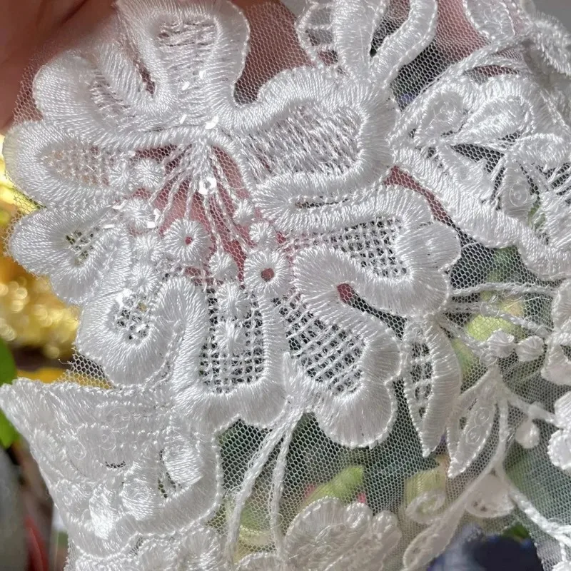 10 Pieces New High-end Embroidery Lace Decal Patches DIY Ivory Patches Enhance Wedding Dresses and Bridal Headpieces Accessories