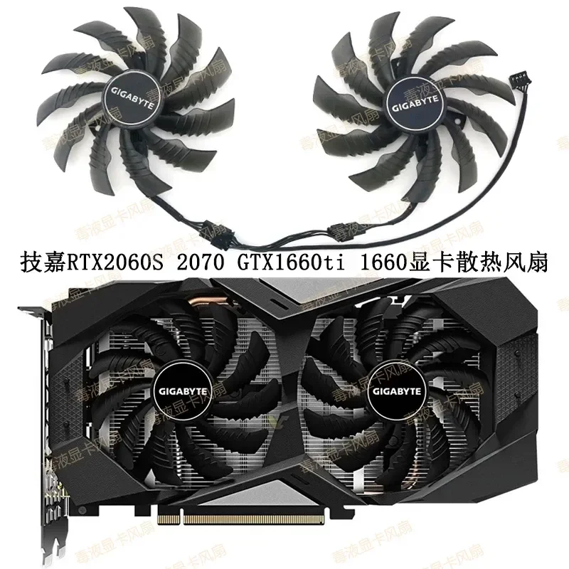 For Gigabyte RTX 2060 2060S 2070 Magic Eagle WINDFORCE WF2 Wind Demon Graphics Card Cooling Dual Fan
