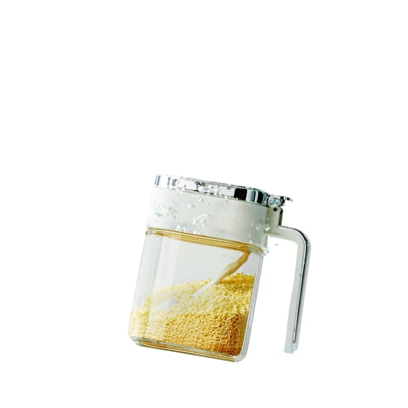 Airtight Spice Container, Press-to-Open Seasoning Jar for Salt, Pepper & Kitchen Spices