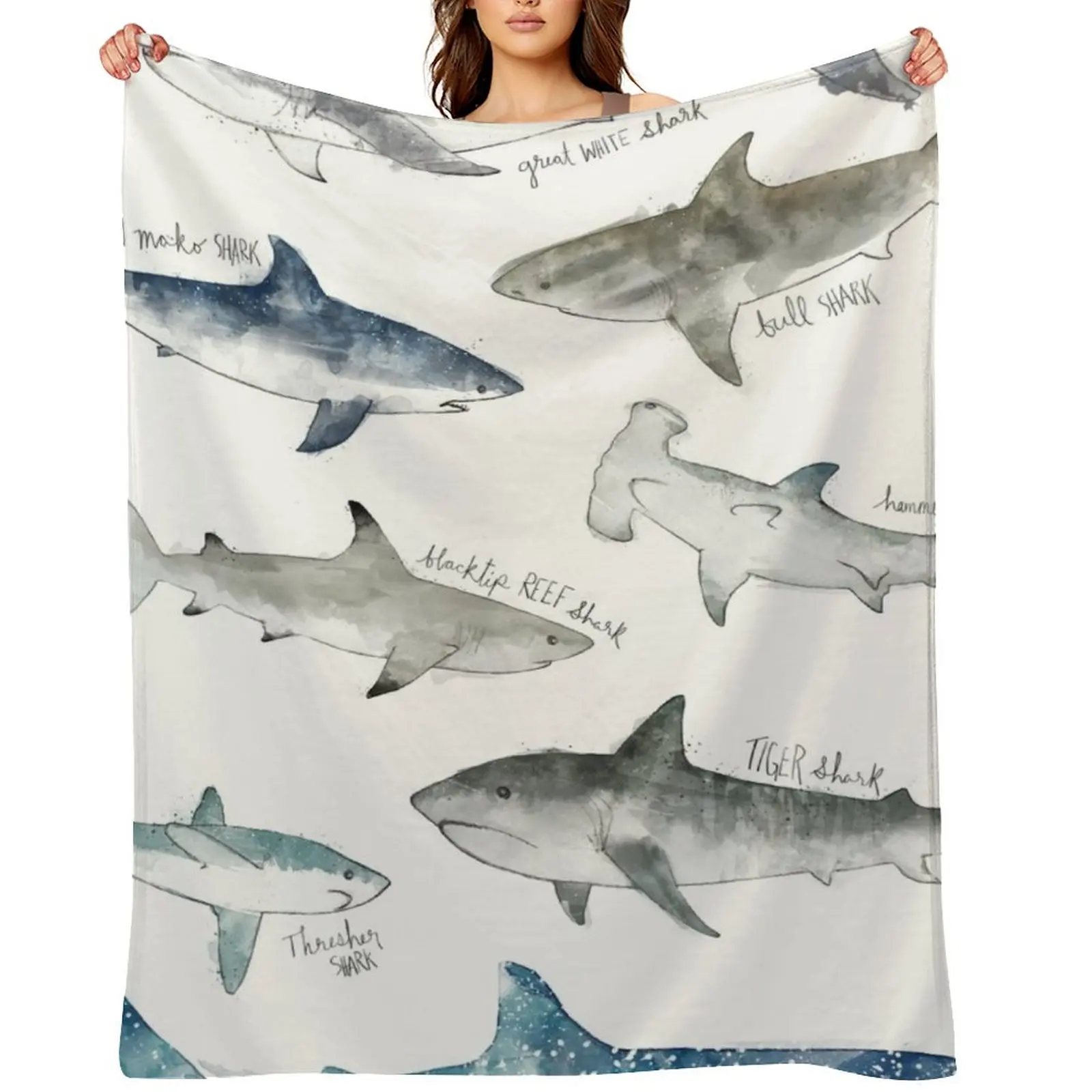 

Sharks Throw Blanket Personalized Gift For Decorative Sofa Luxury Extra Large Throw Blankets