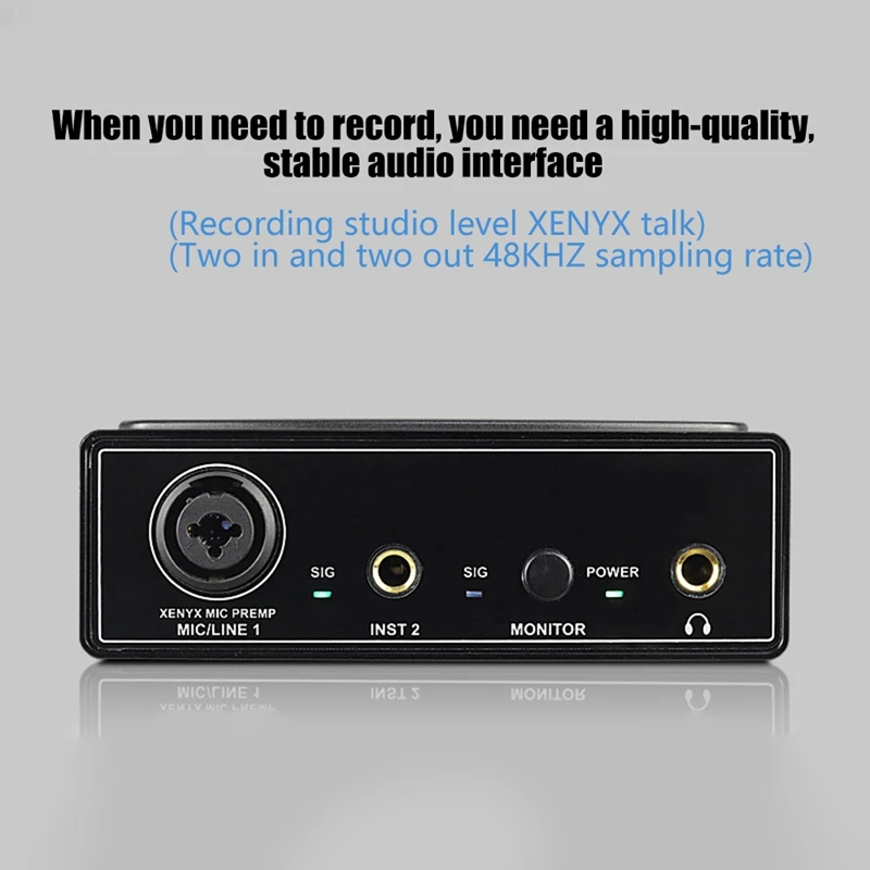 External Sound Card 48V Phantom Power Free Drive 45KHZ Sampling Accuracy Is Suitable For Recording K Song Live Suit