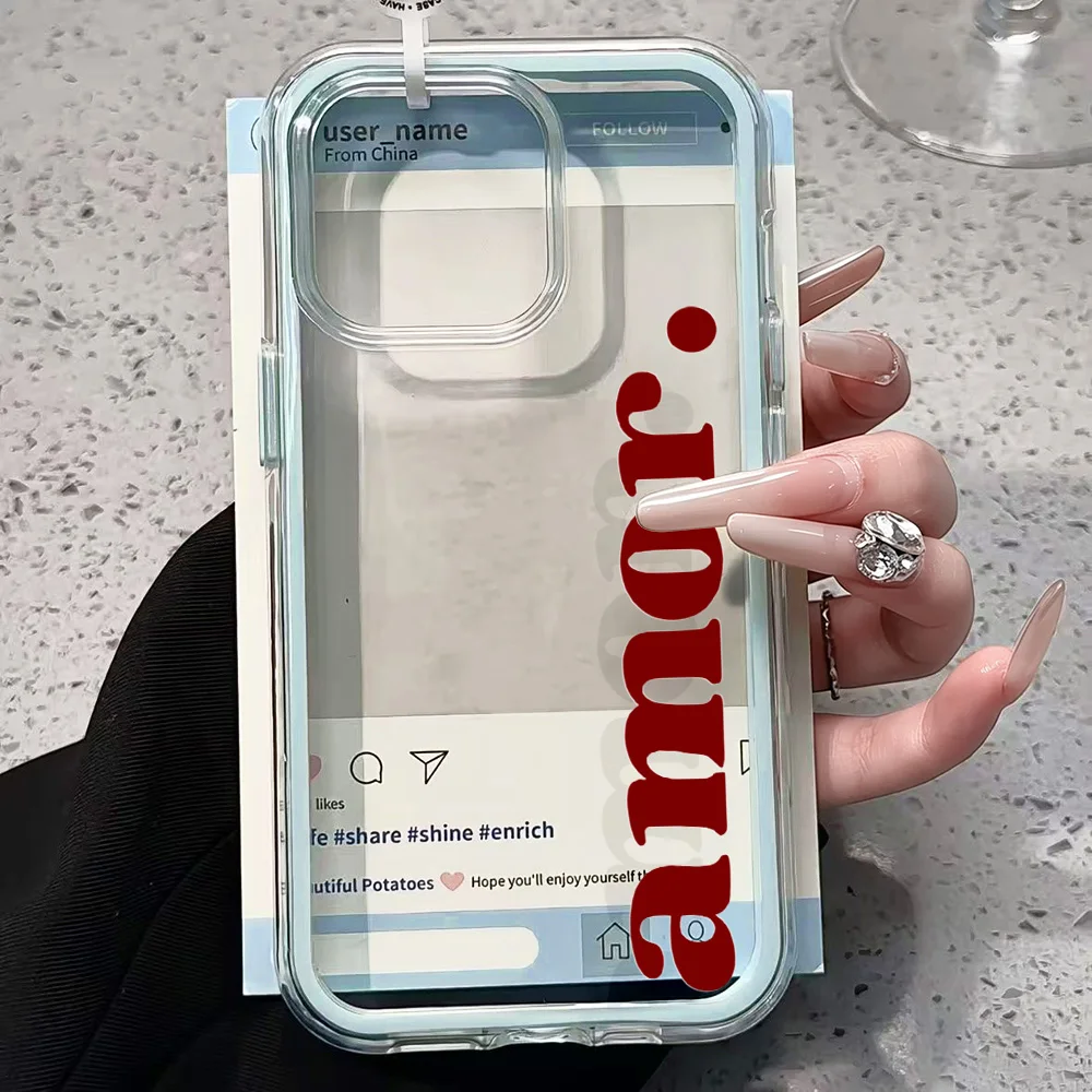 Creative Amor Handyhülle für Samsung Galaxy S26 Ultra S25 S24 edge s22 s23 Plus FE A57 A54 A55 A16 A35 A36 A37 5G Transparente Hülle – Detail 3