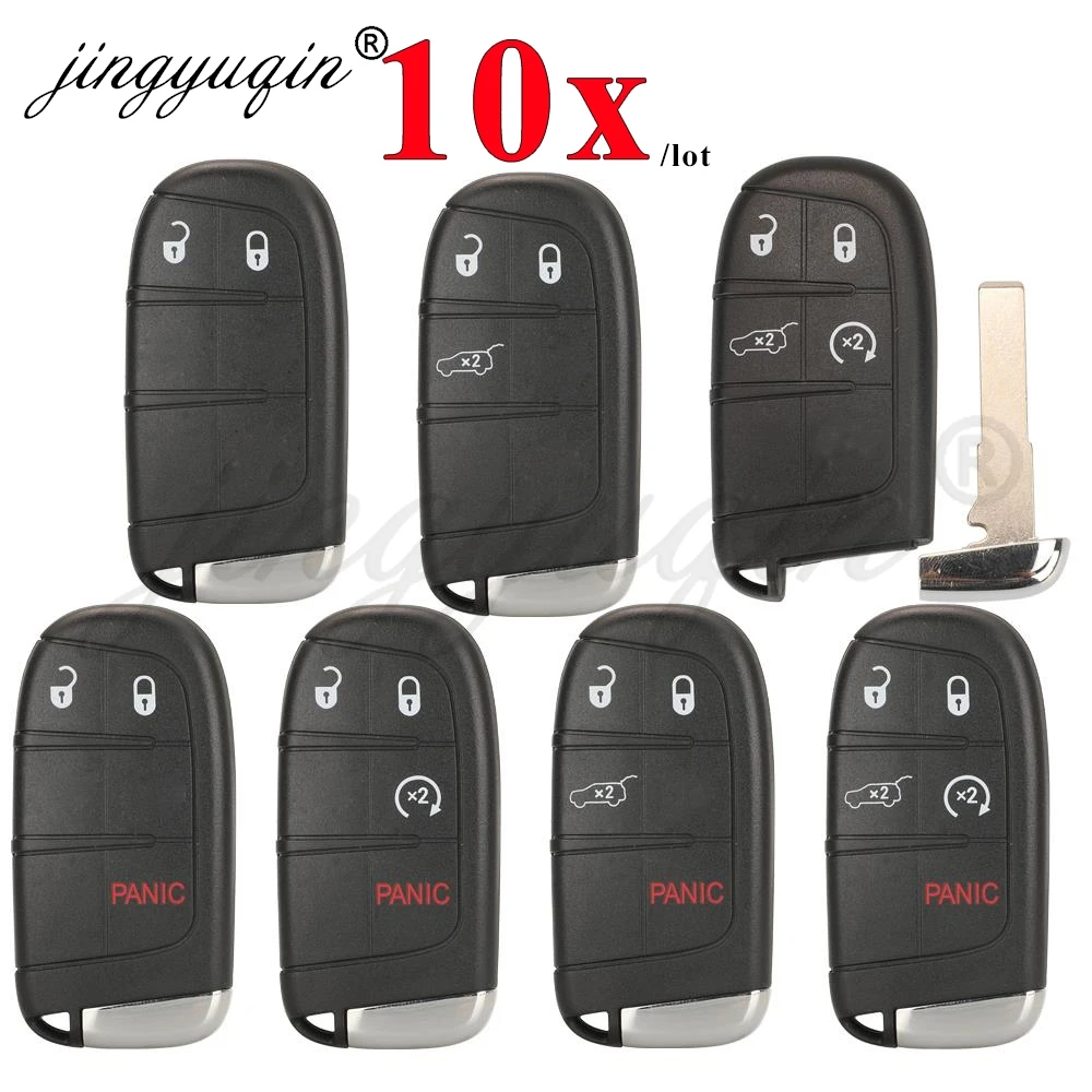 jingyuqin 10pcs SIP22 2/3/4/5 Button Remote Car Key Shell for Jeep Renegade Compass Auto SUV Smart Keyless Entry Fob Case NoLogo