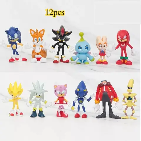 Sonic Figure Tails Werehog Action Figures Knuckles Doll Dr. Eggman Cartoon Figurines Collectible Dolls Kids Hedgehog Toy