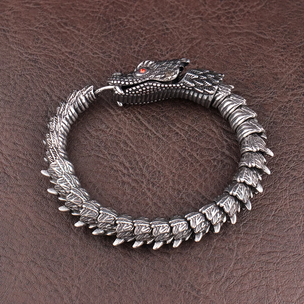 Edelstahl Punk Rock Schlange Armbänder für Männer Vintage Persönlichkeit Tier Armreifen Amulett Kreative Partei Schmuck Dropshipping