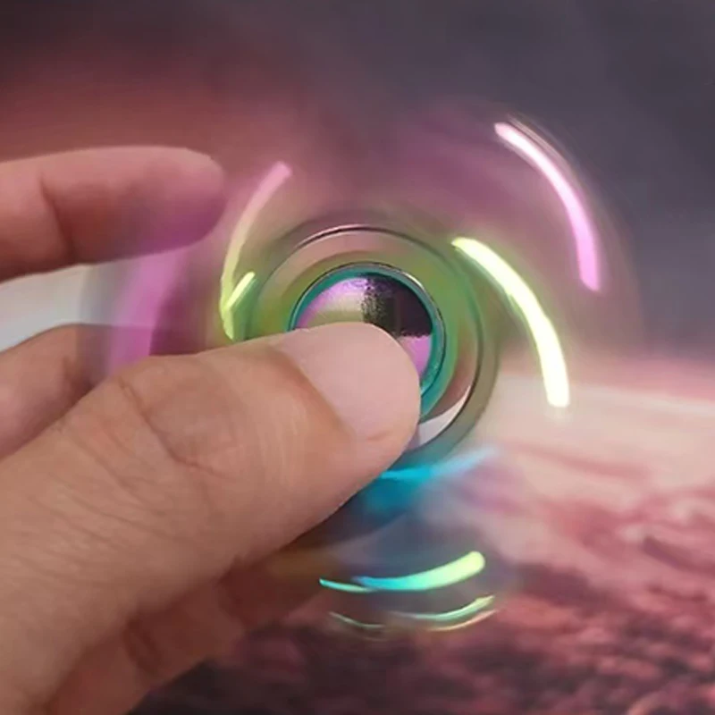 Colorful Metal Rainbow Fidget Spinner - EDC Hand Spinner Anti-Anxiety Toy Relieves Stress for Children Adults Finger Spinner