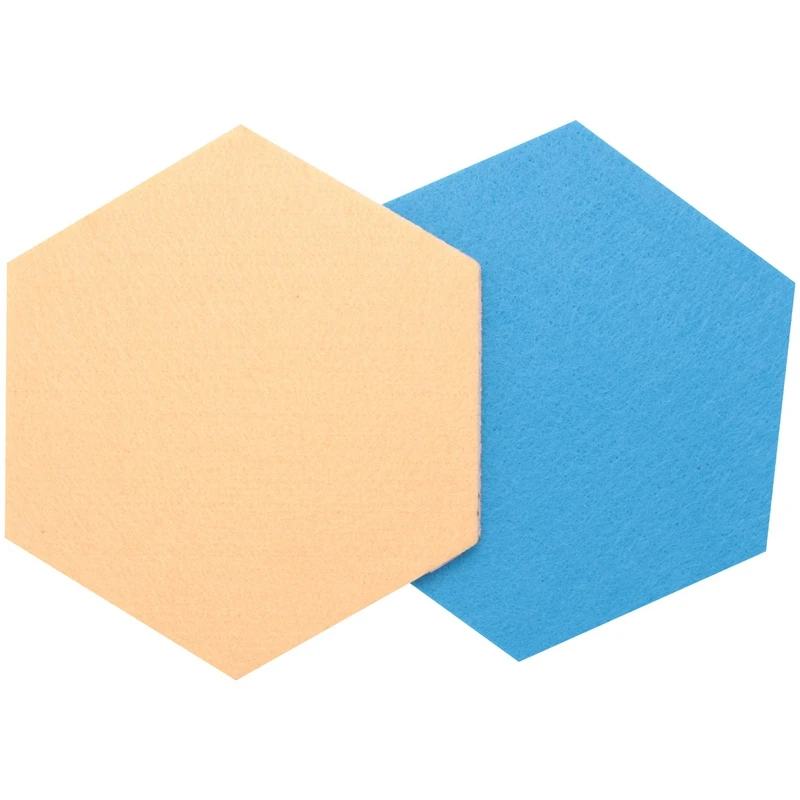 6 Pack Hexagon Felt Pin Board Self Adhesive Bulletin Memo Photo Cork Boards Colorful Foam Wall Decorative Tiles With 6 Pushpins