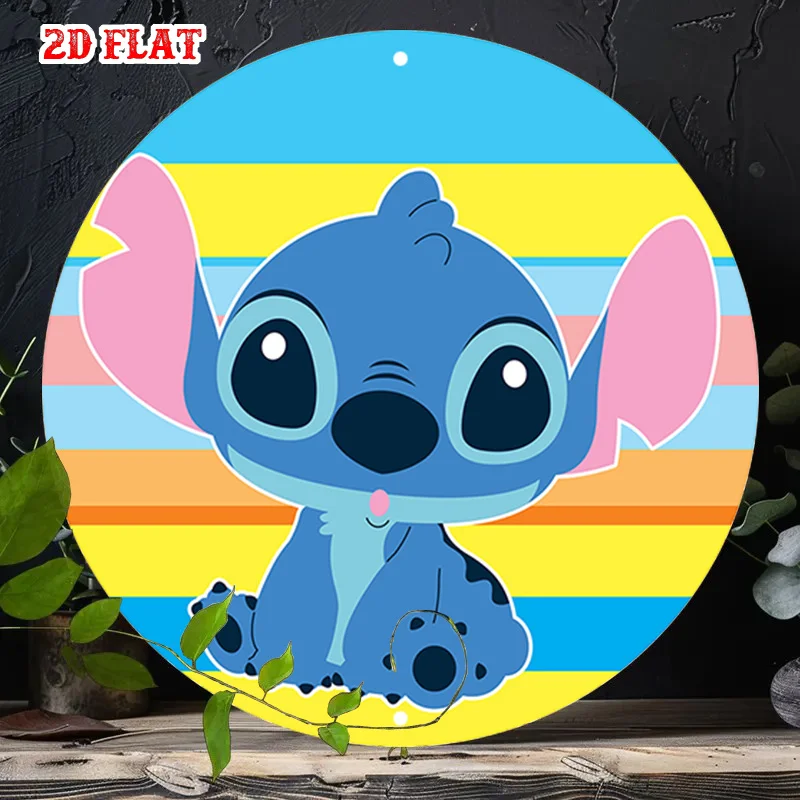 2D شقة 1 قطعة ليلو الفن غرزة الألومنيوم معدن القصدير تسجيل ، مانغا جولة الألومنيوم تسجيل ، غرزة جولة الألومنيوم علامة - شعبية ريفي ميت #1