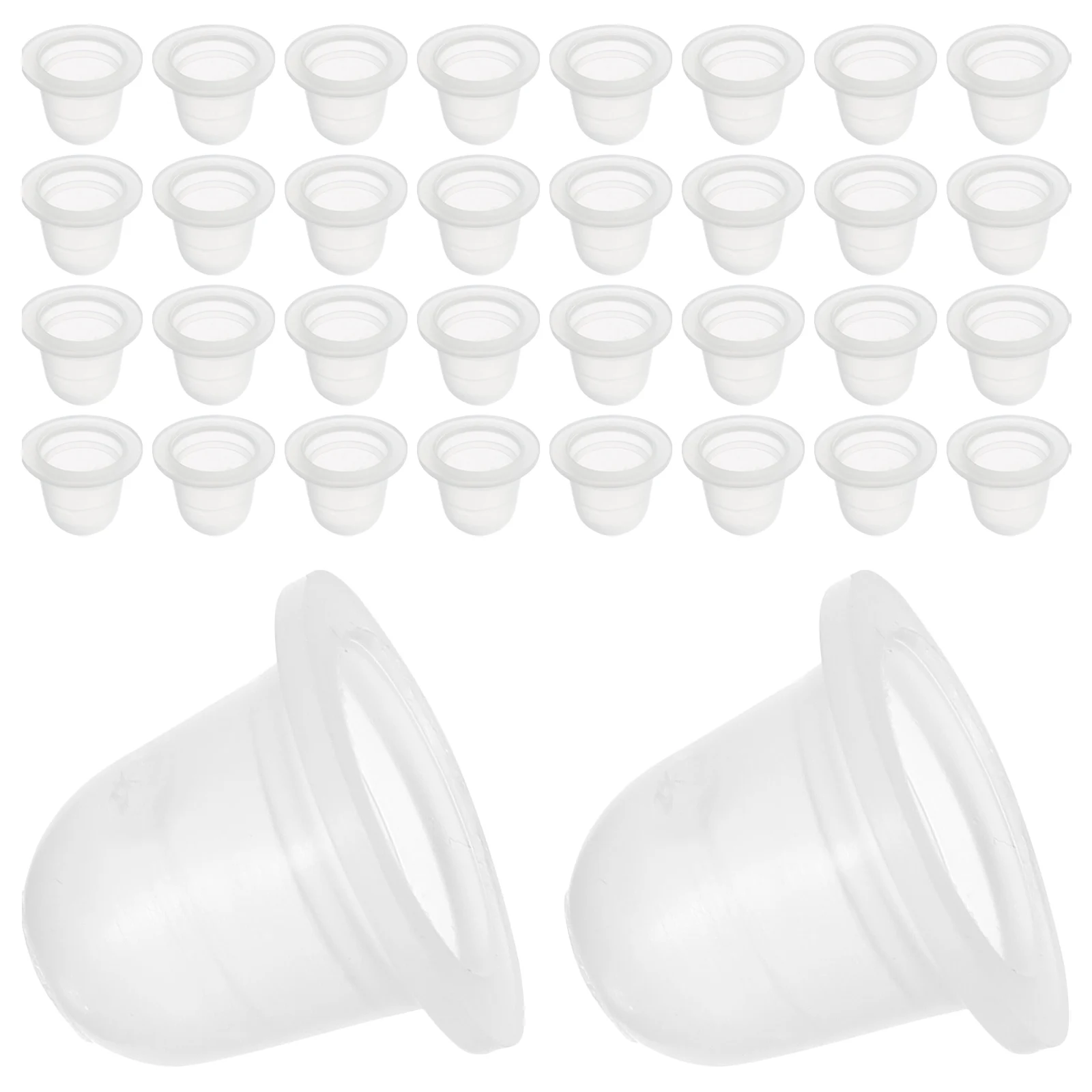

200Pcs Transparent Pigment Cups High Quality Silicone Ink Containers U Shaped for Tattoo Eyelash Extension Use