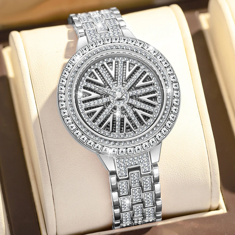 Orologi al quarzo moda oro da polso da donna orologi eleganti con diamanti in cristallo orologio di lusso impermeabile in acciaio inossidabile