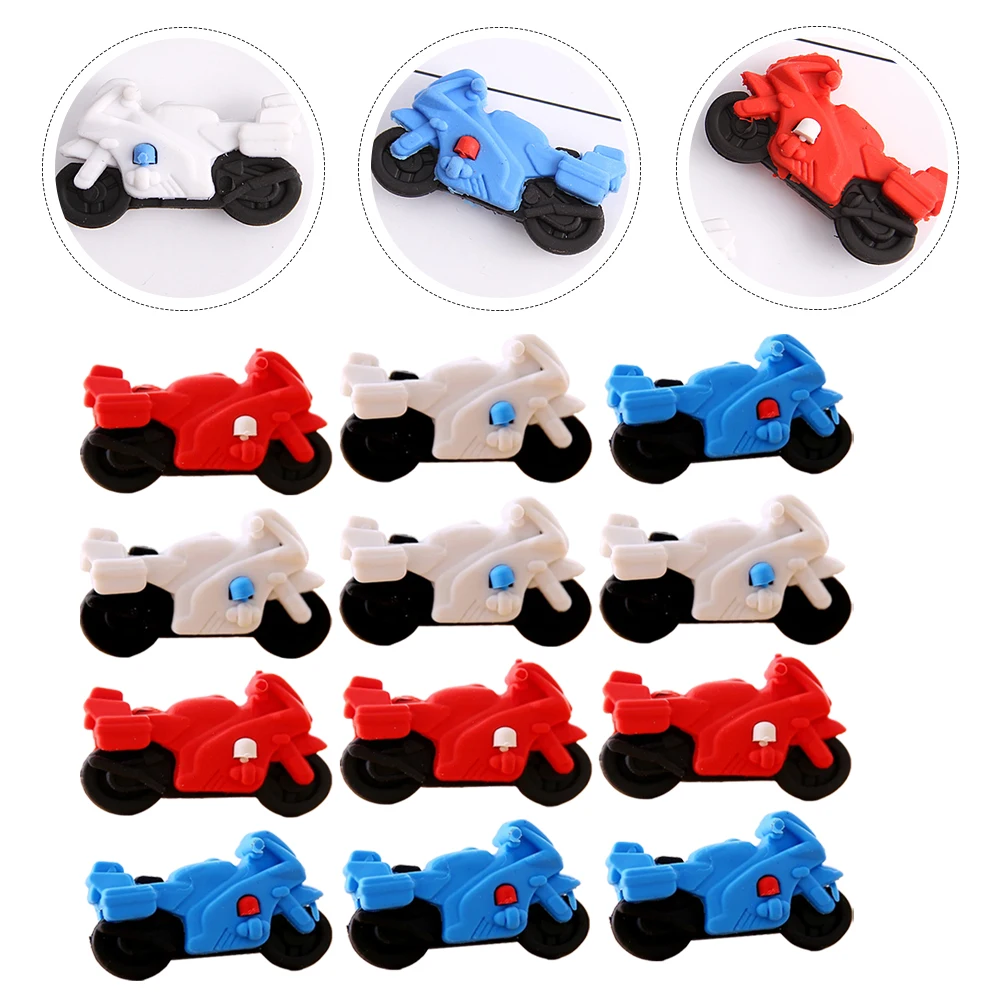 

20pcs Motorcycle Shaped For Kids Bulk Toddler Small Cartoon Motorbike Student Prizes Cool Mini Erasers Students Gifts