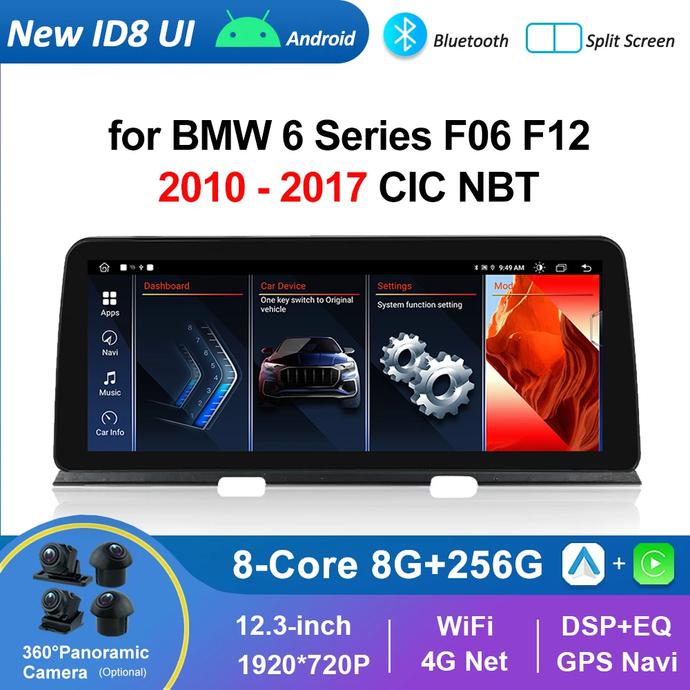 for BMW 6 Series F06 F12 2010 - 2017 CIC NBT System 360 Camera GPS DSP Stereo Android Auto Car Radio Video Player Carplay