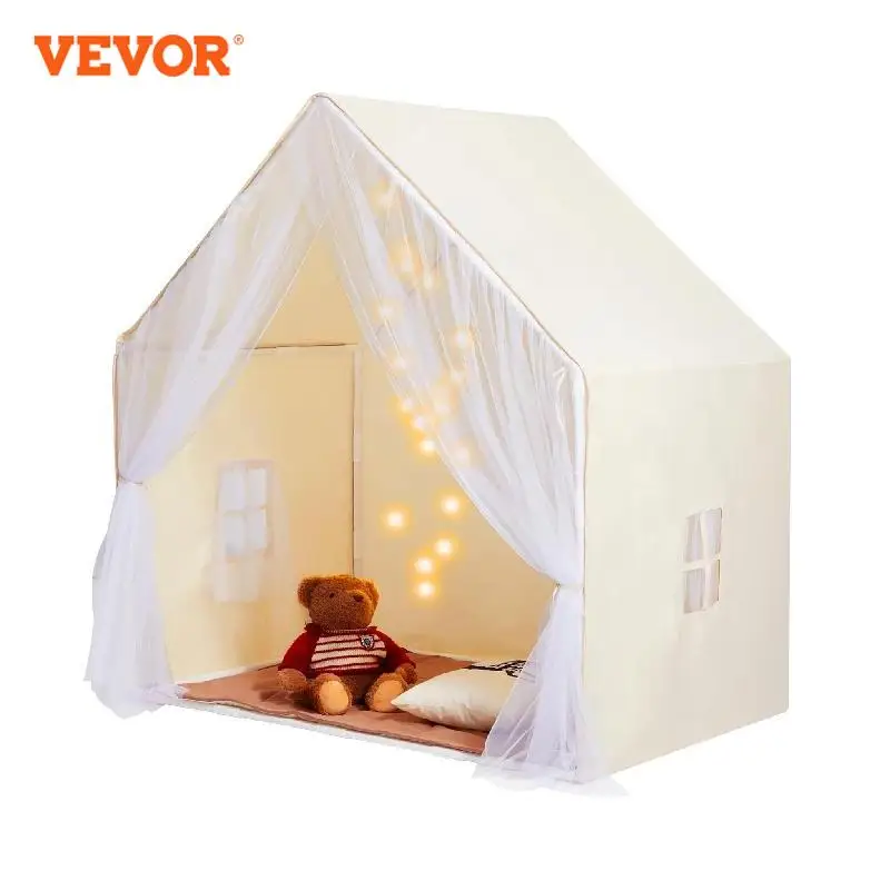 

VEVOR Kids Play Tent Kids Tent for Kids 1-5 Years Old Toddler Tent with Mat and Tent Lamp Tent for Kids with Windows Yurt Tent