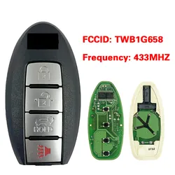 Cn021016 Voor Infiniti 3 + 1 Knop Intelligente Afstandsbediening Sleutel Geen Chip Fcc Twb1g658 433Mhz