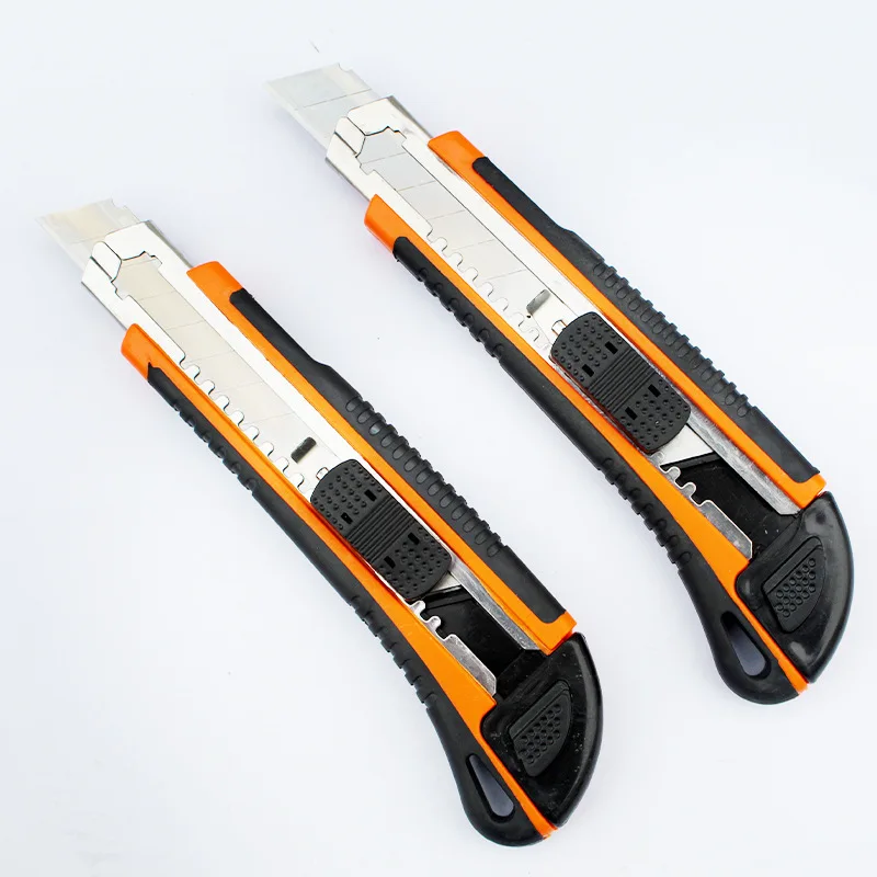 Triple Shot Utility Knife Desktop Utility Knife Single Burst Triple Shot Paper Cutter Orange Utility Knife Thickened Blade 18mm