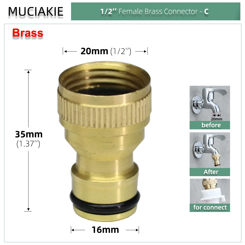 1/2 \'\'3/4\'\' gwint mosiądz szybkie złącza wąż ogrodowy zawór do pralki Adapter armatura nawadniania kropelkowego trwałe złącza