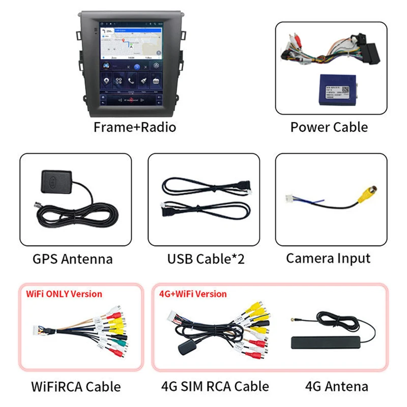 9.7'' 4G WIF Android Touch Screen Autoradio GPS Navigation Stereo Radio Car Multimedia Player for Ford Mondeo Ecoboost 2013~2018
