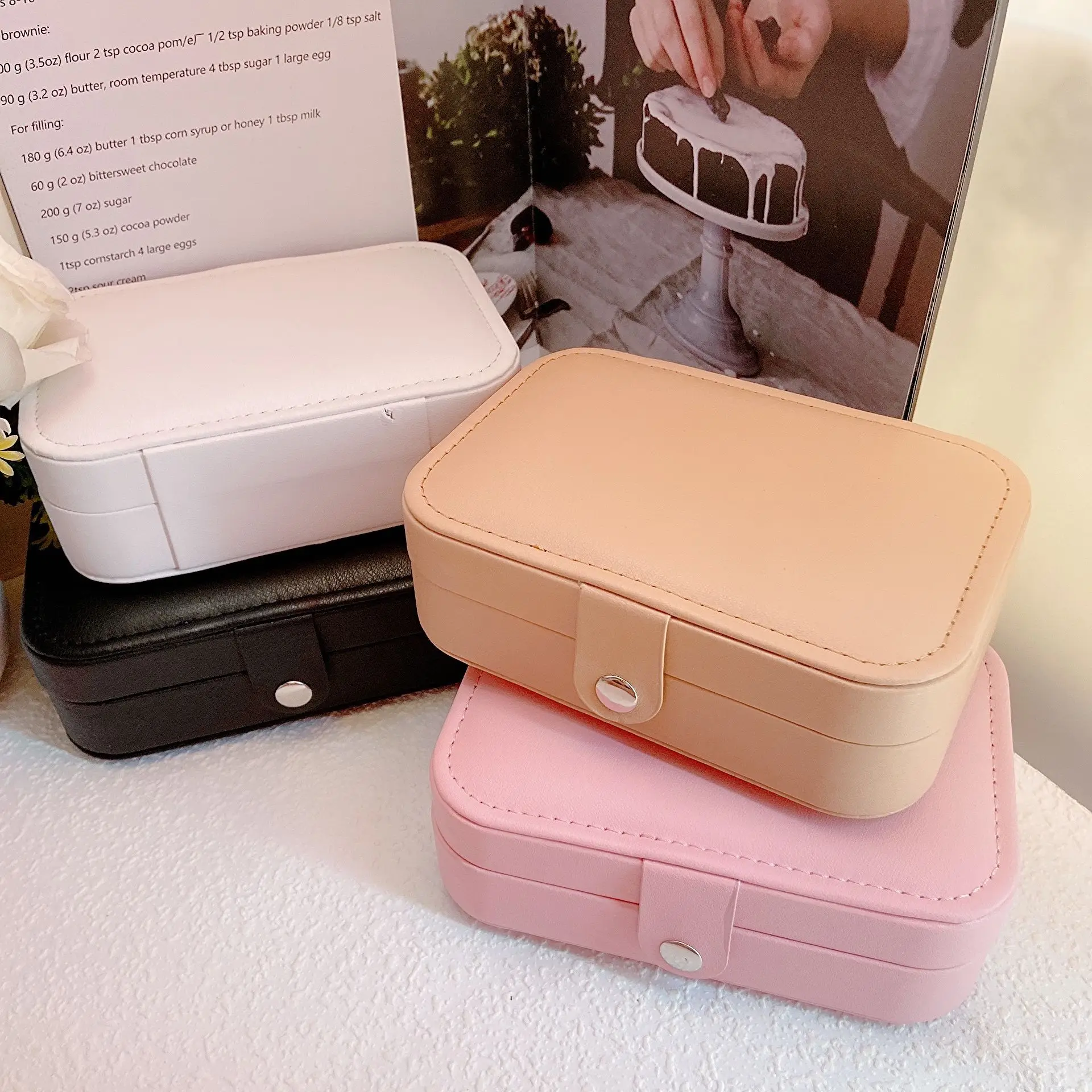 Koreanische Version Einfache Ins Stil Tragbare Schmuck Lagerung Box 2023 Neue High-end-Exquisite Große Kapazität Reise Schmuck Tasche – Detail 10