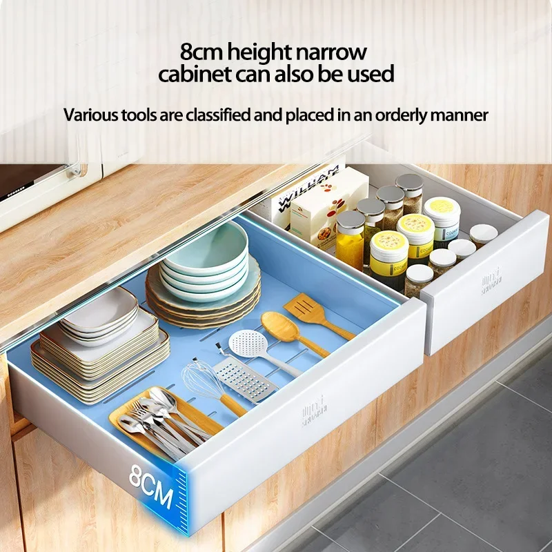 Pull Out Cabinet Organizer Shelf Slide Out Pantry Shelves Sliding Drawer Storage Kitchen Cabinet Hallow Drawer Sliding Box Rack