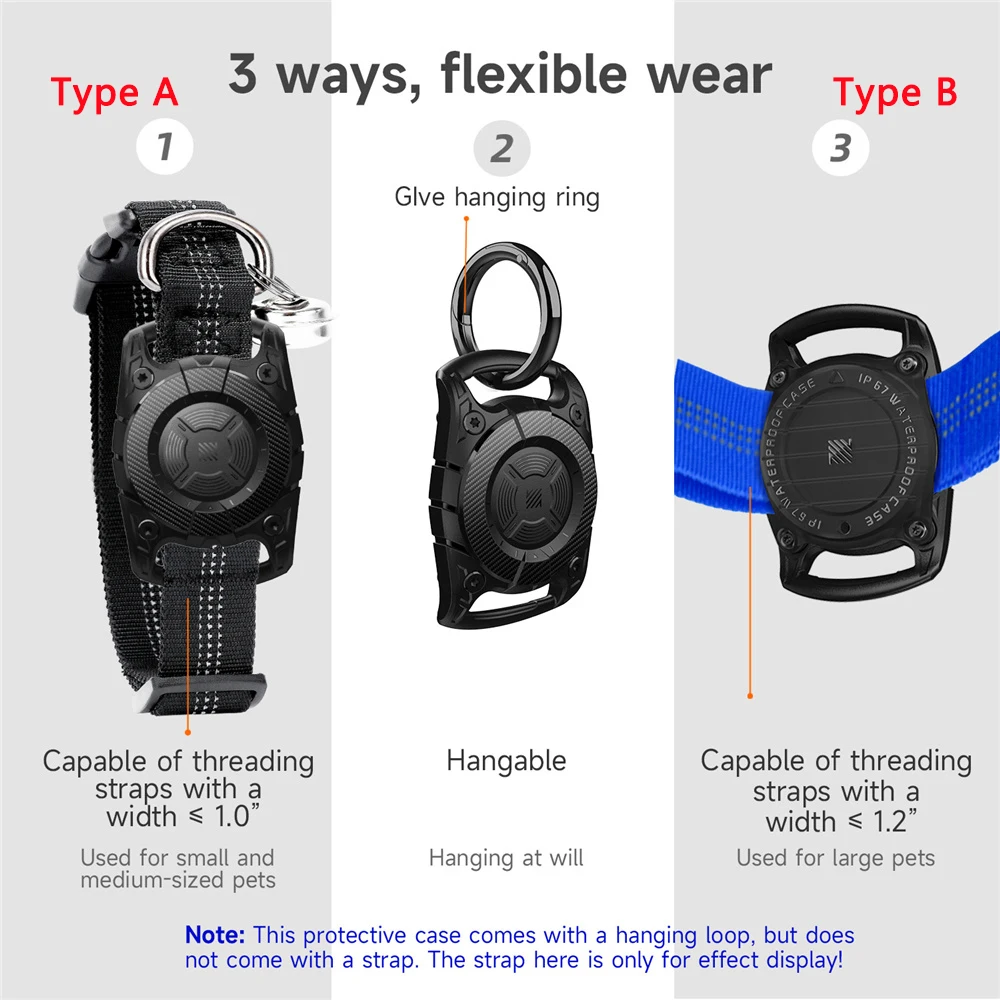 Apple AirTag Locator com Fix Keychain parafuso, plástico rígido proteger caso, impermeável, Anti-Lost, Anti-Scratch para crianças, Pet Collar, Fix