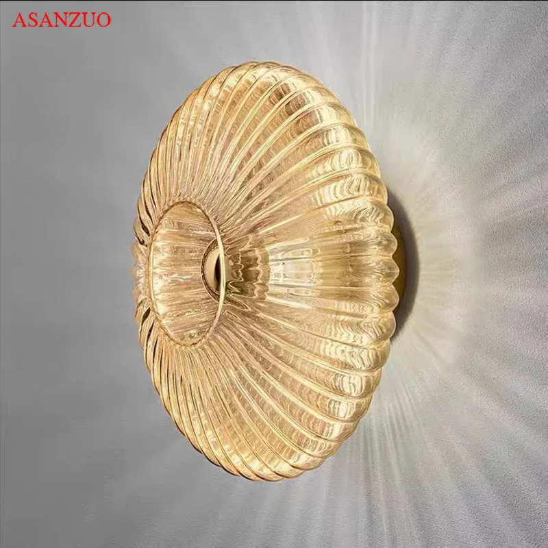 

Nordic Glass Wall Sconce Living Room Bedroom Hotel Bedside Corridor Background Wall Decorative Lighting Fixtures Lustre