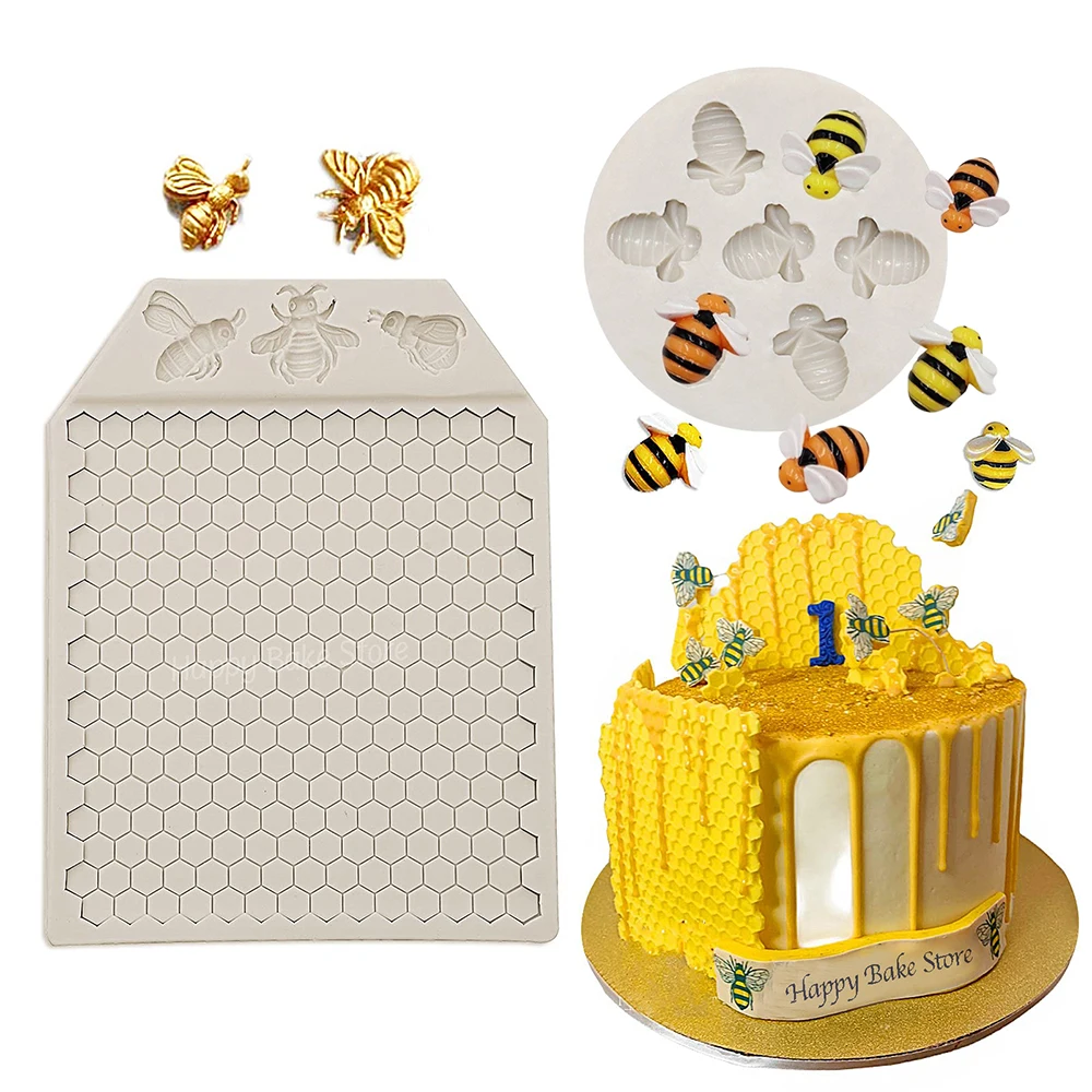 Honeycomb Fondant Mold, Silicone Bee Nest Cake Decorating Mould, For  Chocolate, Cupcake, Beehive Sugarcraft, Clay, Baking Tools