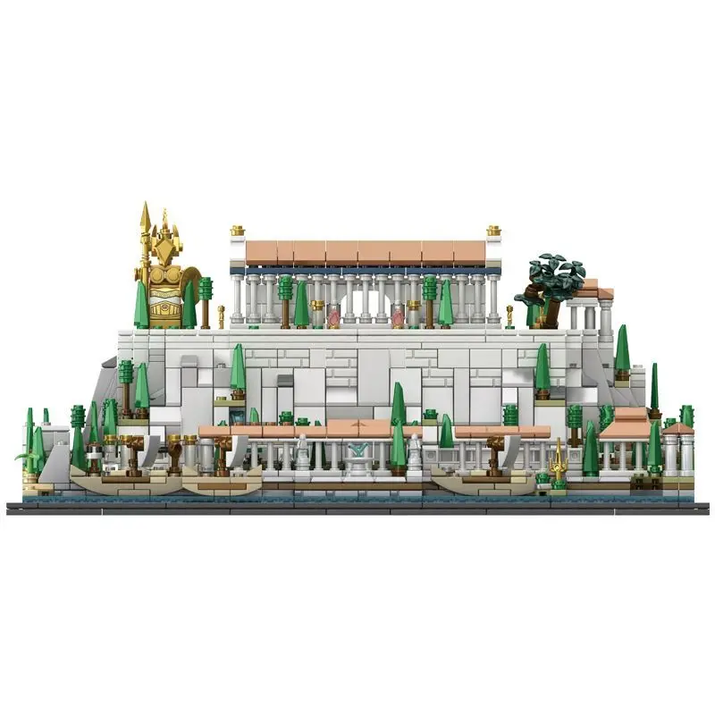 MOC Castle Greece Acropolis of Athens Amphitheatre Building Block Kit Modular Castle Tower Architecture Brick Model Toy Kid Gift