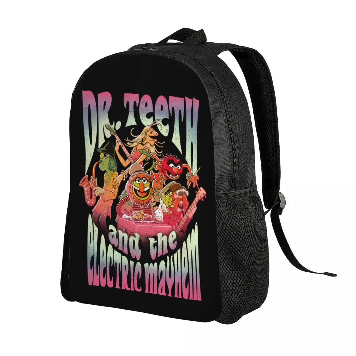 Custom Muppets Dr. Teeth And The Electric Mayhem Travel Backpack School Laptop Bookbag Anime Cartoon College Student Daypack Bag